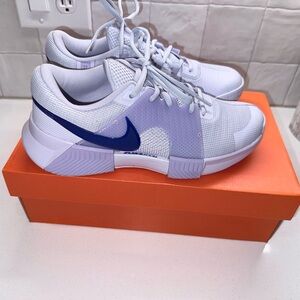 Nike White and Blue Athletic Shoes